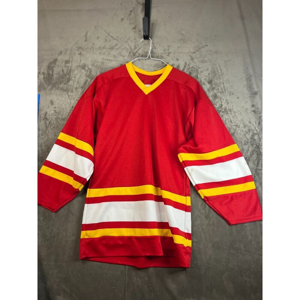 Vintage Athletic Sewing Baseball Jersey Sz Small Red‎ White Yellow Blank 1980s
